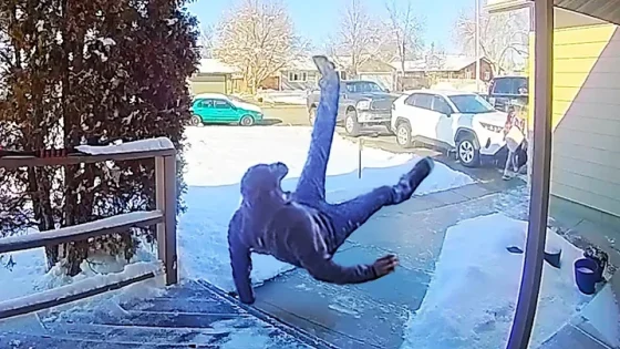 Caught in 4K! ❄️ Epic CCTV Ice Fails Caught on Camera